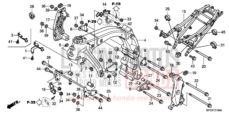 FRAME BODY for CB600F Hornet PEARL SPRINT YELLOW (Y211) from 2011